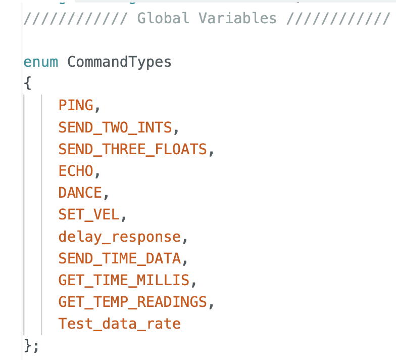 command types in Arduino