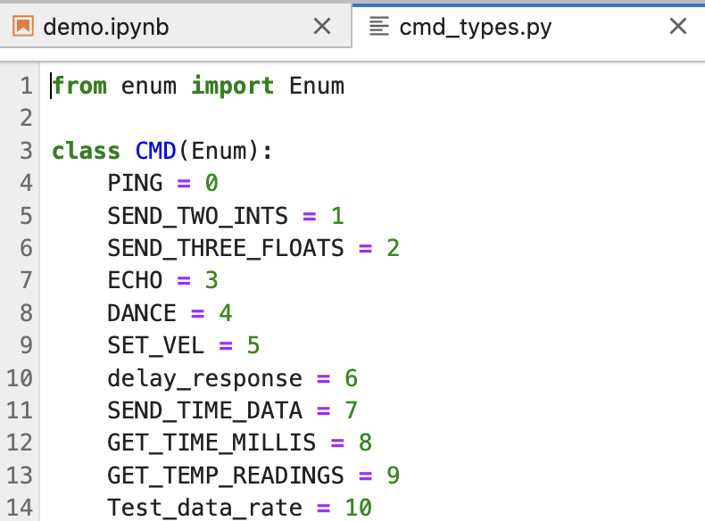 command types in Python